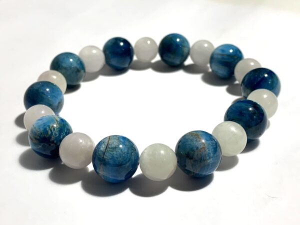 Blue Apatite and White Aventurine Bracelet