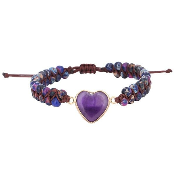 Amethyst Imperial Stone Double Braided Bracelet