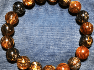 full-mineral black golden super seven quartz bracelet